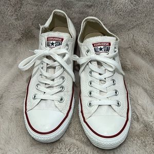 White Low Top Converse All Star Sneakers / Size 9